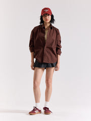 Coffee Brown Poplin Shirt